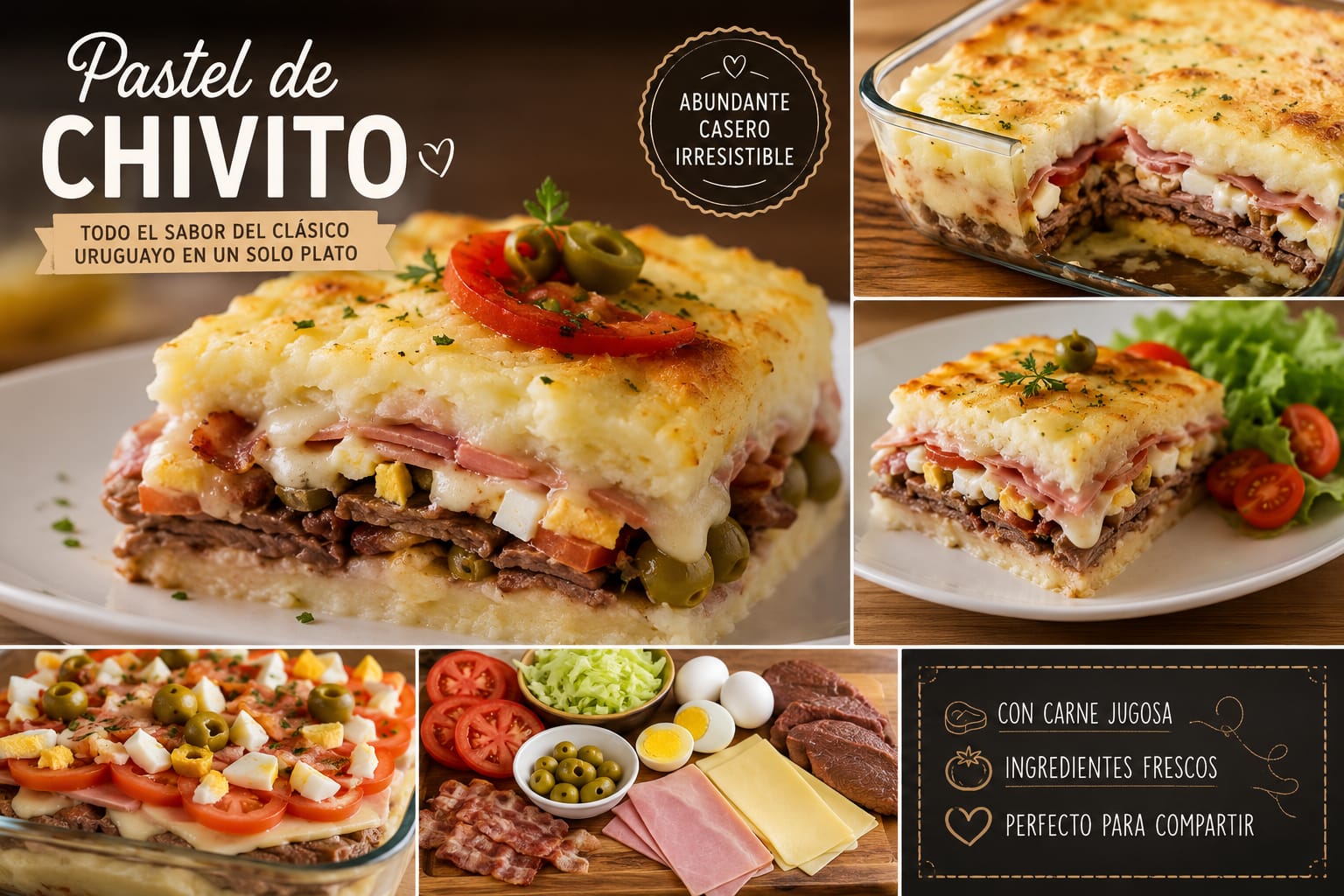 El mejor pastel chivito. Hecho acá.